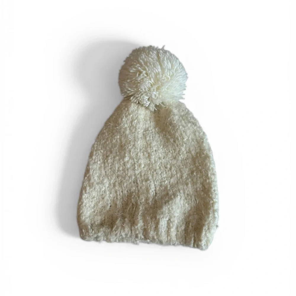 Cuddl Duds Cream Pom-Pom Hat